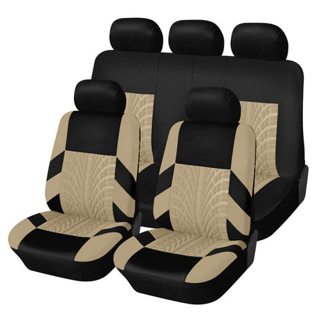 Car Seat Cover Sets for Toyota Hilux 2009-2023, 5 Seats All Weather Non Slip Soft Breathable Seat Cushion Protector Full Sets, Interior Accessories,A Beige