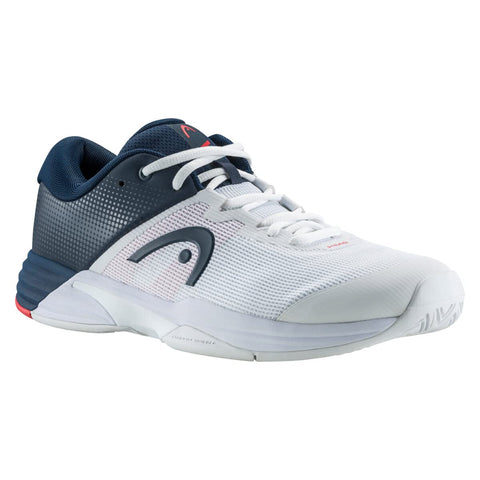 HEAD Men's Revolt Evo Sneaker, White/Dark Blue, 12