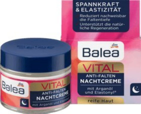 Balea Night Cream VITAL Anti-Wrinkle Night Cream, 50 ml - German product