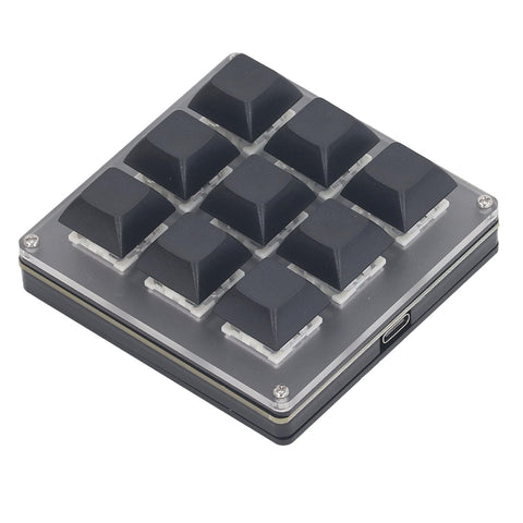 Walfront Mini Mechanical Gaming Keyboard USB Bluetooth 9 Keys Settable Keypad ABS with Automatic Sleep Mode for Gaming