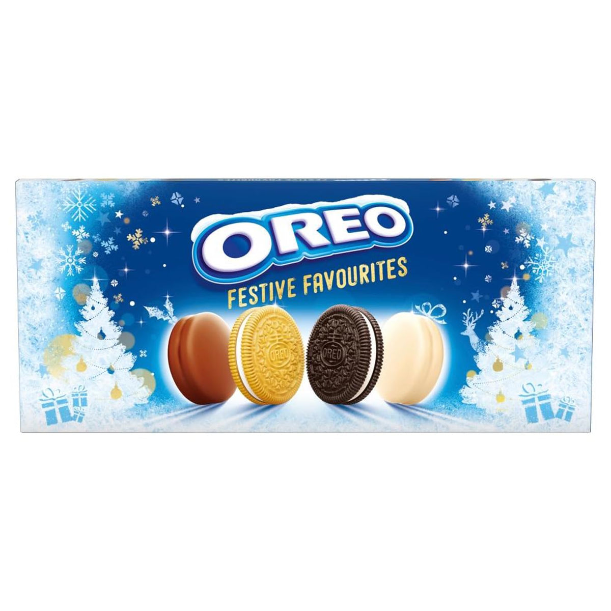 OREO Festive Favourites, Assorted Biscuit Selection Box, Iconic OREO Flavours, Suitable for Vegetarians, 8 x 170 g (Pack of 8)