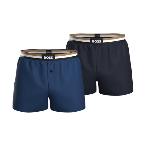 BOSS Men's 2P Boxer Shorts EW Pyjama_Pant, Open Blue494, XL