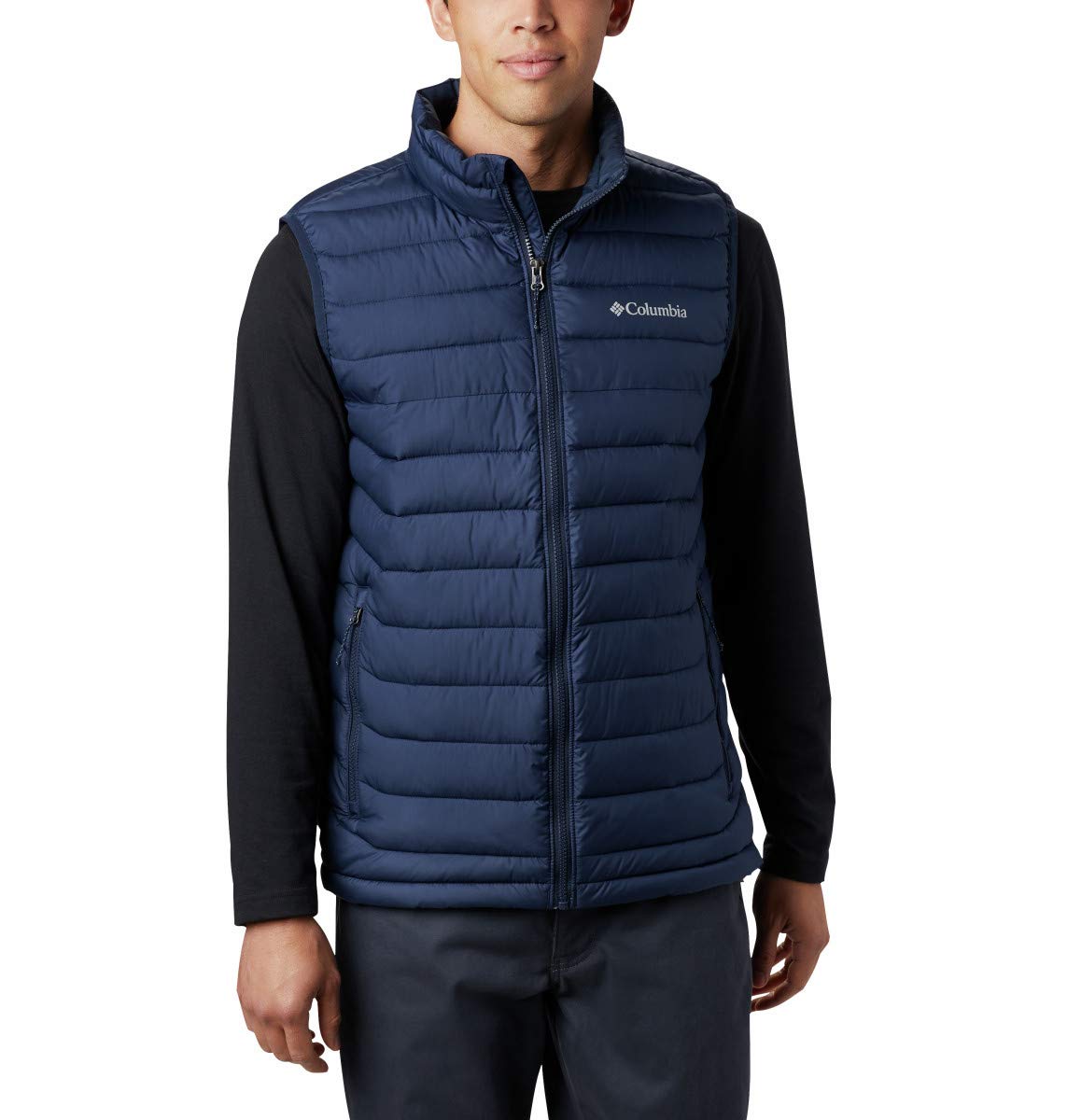 Columbia Men's Powder Lite Vest, Puffer Vest Body Warmer, Collegiate Navy, Size M