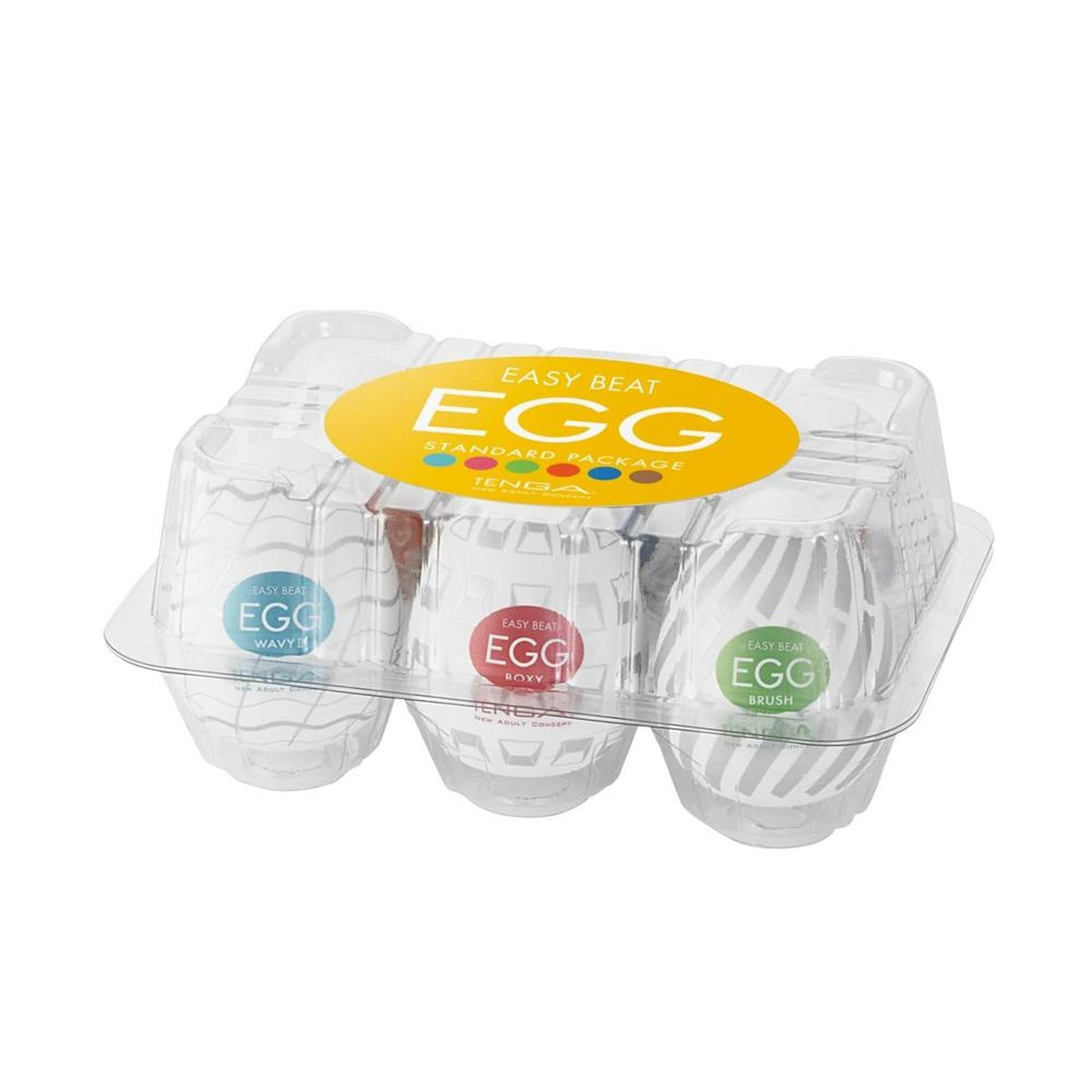TENGA Egg Easy Beat - Portable Male Masturbator - Variety Pack with 6 Different Inner Structures - 6 Single Use Sleeves for Men