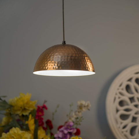 Homesake Classic Copper Hammered Hanging Pendant Light, Rose Gold…
