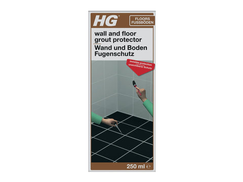 HG Wall & Floor Grout Protector, Colourless Grout Sealer & Between Tile Sealant, Kitchen & Bathroom Floor Protector, Invisible Protection for Grouting - 250ml