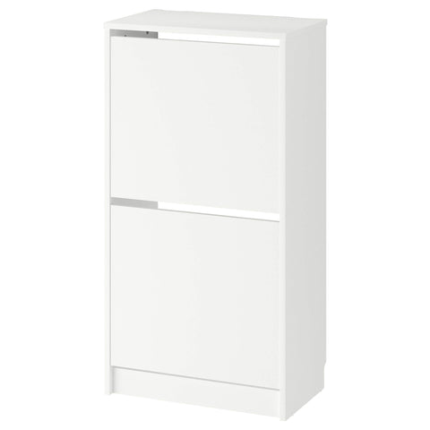 IKEA BISSA shoe cabinet with 2 compartments white (49x28x93 cm)