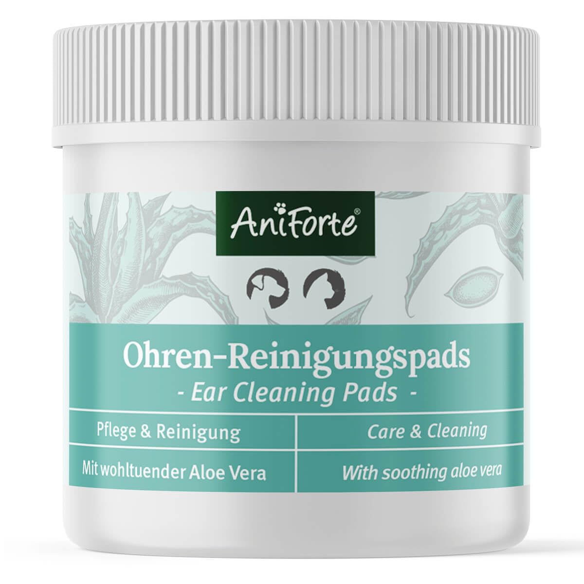 AniForte Ear Cleaning Pads for Dogs and Cats Pack of 100 - Gentle Care Cleaning Cloths, Gentle Wipes for Ear Hygiene, Mild Ear Care & Ear Cleaner