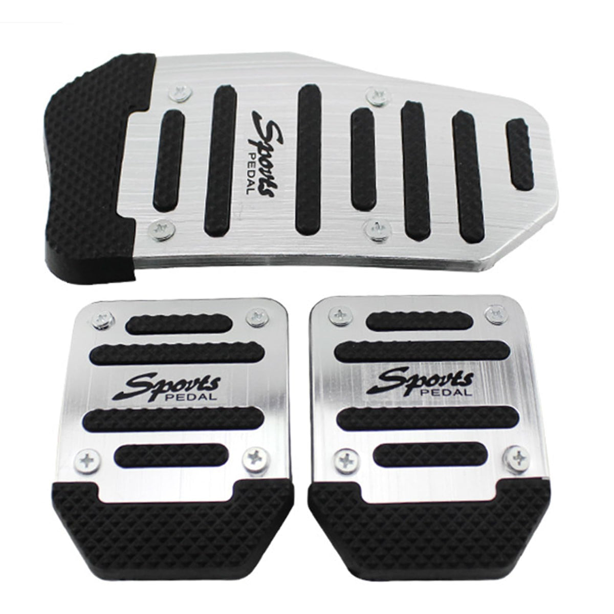 Manual Car Pedals, Universal Car Pedal for Brake Pedals, Clutch and Acceleration, Brake Pedal Cover, Non-Slip Pedal Cover for Car, Pedal Covers, Universal,Silver