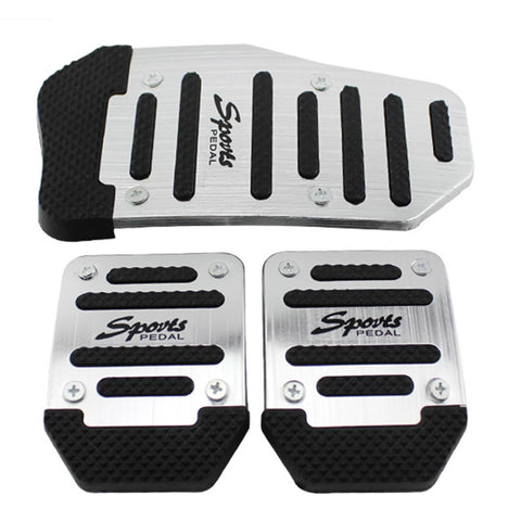 Manual Car Pedals, Universal Car Pedal for Brake Pedals, Clutch and Acceleration, Brake Pedal Cover, Non-Slip Pedal Cover for Car, Pedal Covers, Universal,Silver
