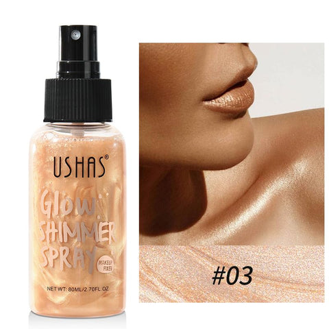 KARLOR Liquid Shimmer Body, Highlighter Body Face Glitter Face Glow Body Glitter Liquid Highlighter Make-up Body Glow Oil Liquid Glitter Body Festival Carnival?03 Golden?