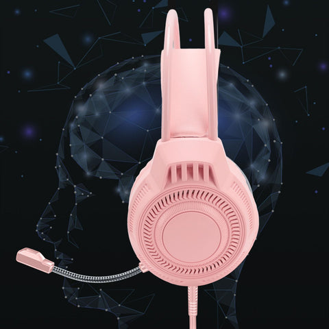 Dpofirs Computer Gaming Headset with Microphone, Stereo Over Ear PC Wired Headphones with Colorful Light Effects, Comfortable Handsfree Telephone Headset for Business Office