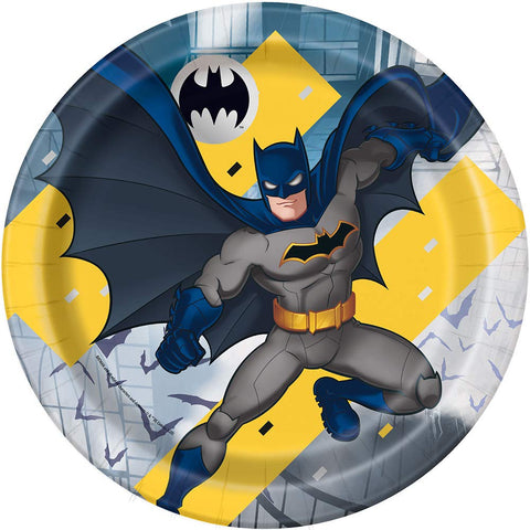 Unique Batman Round Dinner Plates - 9" (Pack of 8) - Multicolor Paper Plates for Kids Birthdays & Parties