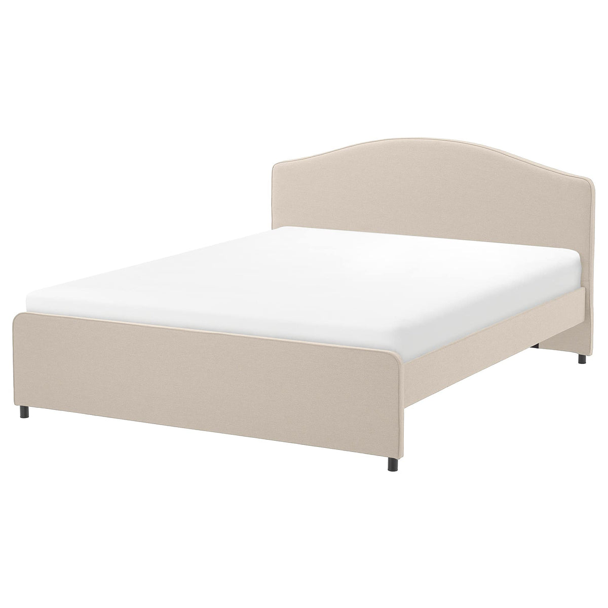 IKEA HAUGA upholstered Bed Frame, 180x200 cm, Lofallet Beige