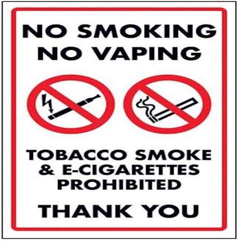 VSafety 57059AU-S Vaping/Tobacco Smoke & E-Cigarettes Sign, 200mm x 300mm, Red
