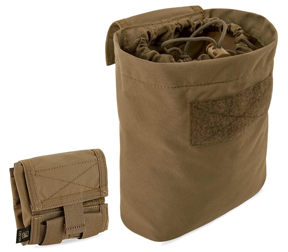 KRYDEX GEAR Tactical MOLLE Folding Dump Pouch Magazine Recover Pouch Roll-up Compact Multi Purpose Utility Bag (Coyote Brown)
