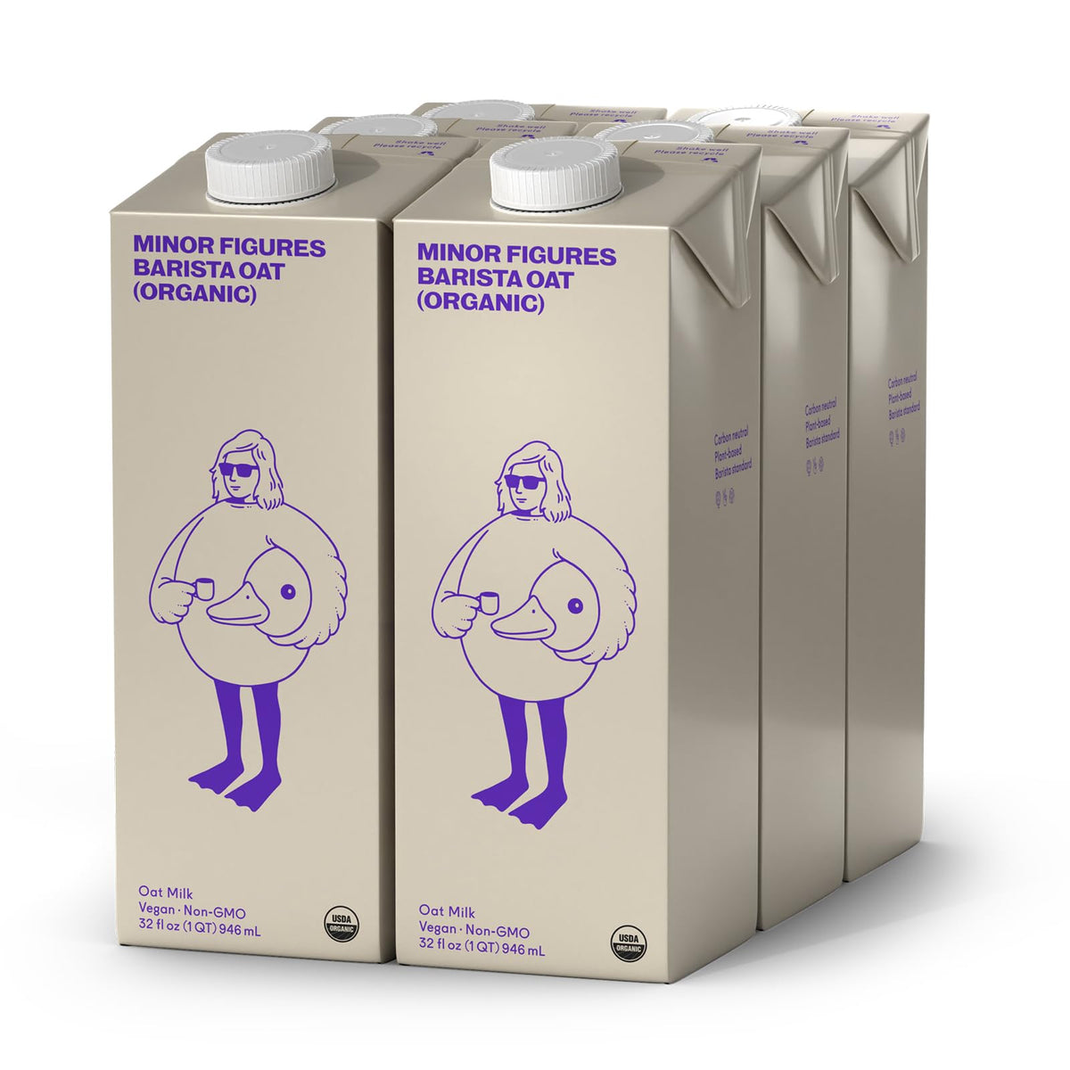 Minor Figures - Oat Milk - Organic - Barista Standard - 32 Oz - 6 Pack - Non Gmo - Plant Based - Vegan - Dairy Free - Shelf Stable - Unsweetened