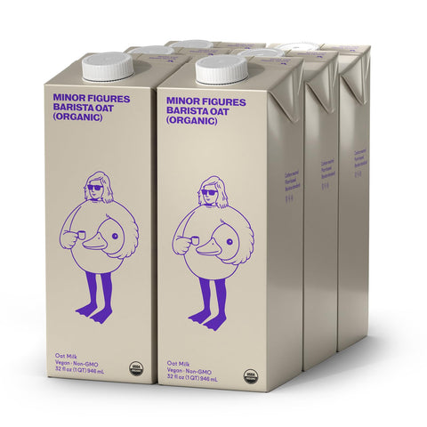 Minor Figures - Oat Milk - Organic - Barista Standard - 32 Oz - 6 Pack - Non Gmo - Plant Based - Vegan - Dairy Free - Shelf Stable - Unsweetened