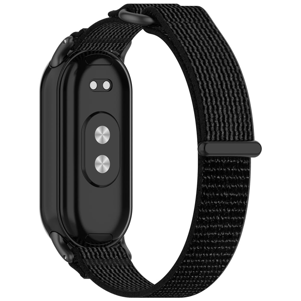 WIIKAI Straps for Watches Compatible with XiaoMi Mi Band 9/9 NFC with XiaoMi Mi Band 8/8 NFC Replacement Wristband Strap Wristbands Replacement, Black Grey