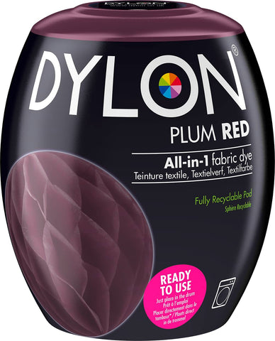 DYLON Washing Machine Fabric Dye Pod for Clothes & Soft Furnishings, 350g - Plum Red
