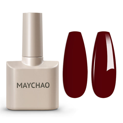 MAYCHAO Gel Nail Polish, 15ML Burgundy Red Gel Nail Polish, Soak Off UV LED Nail Gel Polish Nail Art Starter Manicure Salon DIY at Home, 0.5 OZ