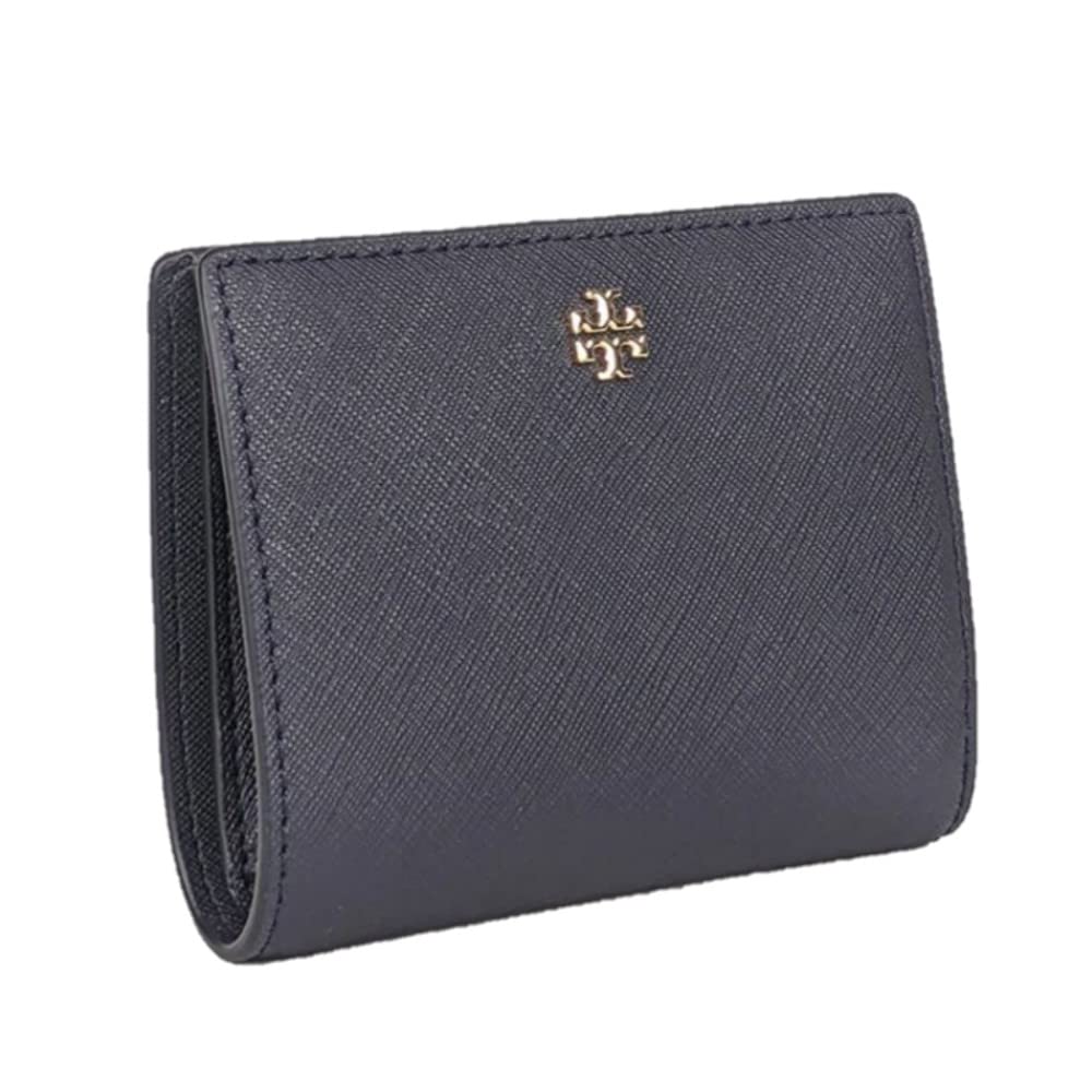 Tory Burch 80900 Tory Navy Blue Saffiano Leather Gold Hardware Emerson Mini Women's Wallet