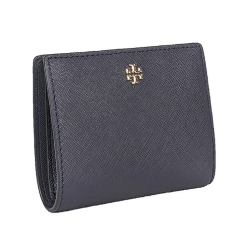 Tory Burch 80900 Tory Navy Blue Saffiano Leather Gold Hardware Emerson Mini Women's Wallet