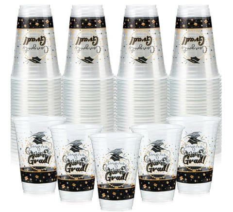 JOYIN 72 Pcs 16 oz Graduation Plastic Cups Class of 2024, Graduation Party Decorations Disposable Tableware Set for Graduation Party Supplies, Graduation School Party, Party Favors
