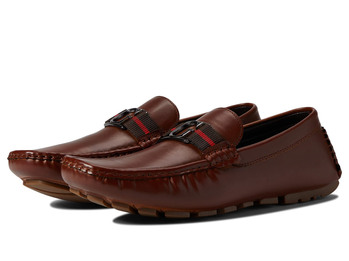 GUESS Men's ASKERS Loafer, Cognac, 11