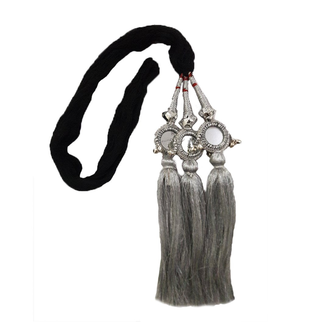 Rapidsflow Punjabi Paranda/Parandi used as Braid/Tassles Hair Accessories For Girls (Silver)