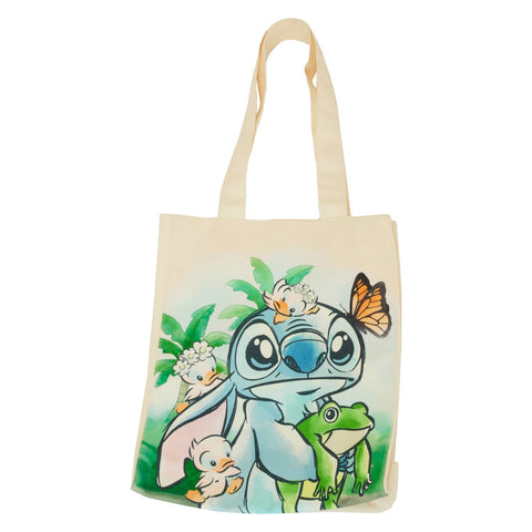 Loungefly Disney Stitch Springtime Daisy Canvas Tote Bag