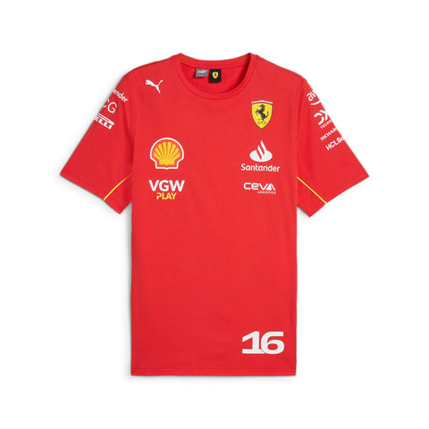 PUMA Scuderia Ferrari Men's 2024 Charles Leclerc Tshirt Speed Red - Size: X-Large