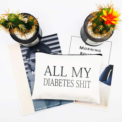 All My Diabetes Shit Funny Diabetic Travel Bag Pouch Personalized Gift for Diabetic Emergency Supply Bag for Grandma Grandpa Mom Dad Sister Brother for Birthday Christmas Gifts