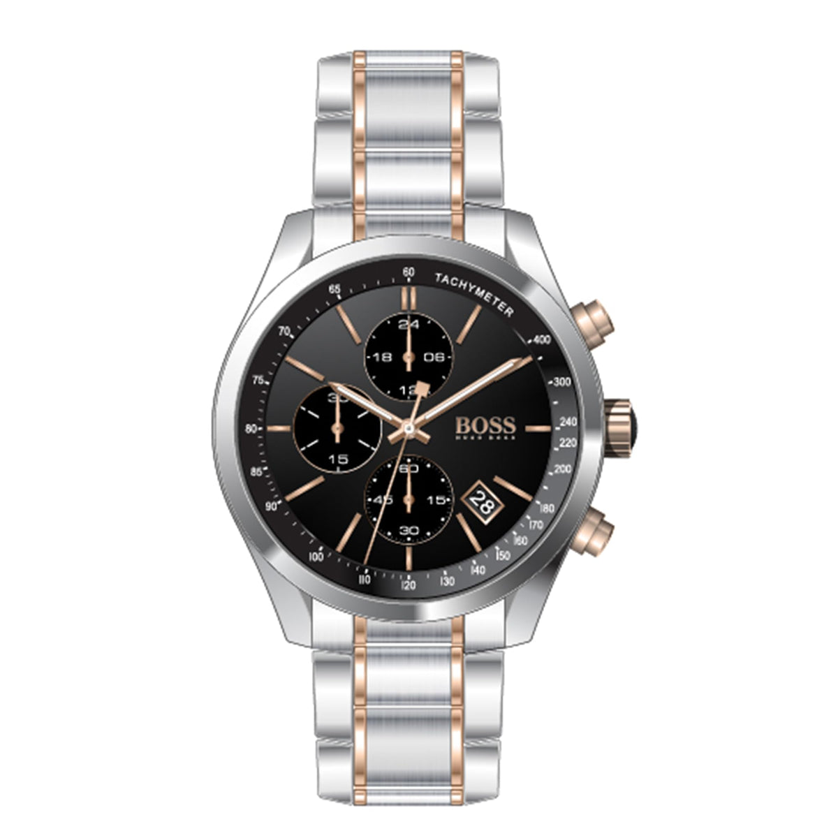 BOSS Chronograph Quartz Watch for men GRAND PRIX Collection with Leather strap or Stainless Steel Bracelet
