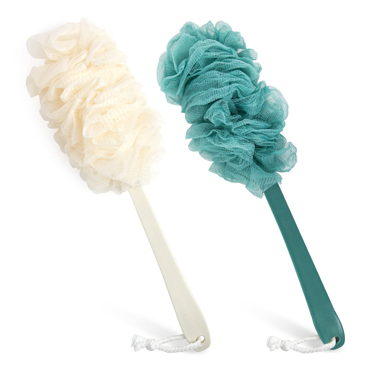 2Pack Back Scrubber for Shower?PIPUHA Loofah Sponge Shower Brush Using Body Exfoliating with Long Handle, Loofah on a Stick for Men Women, Bathing Accessories for Body Brushes