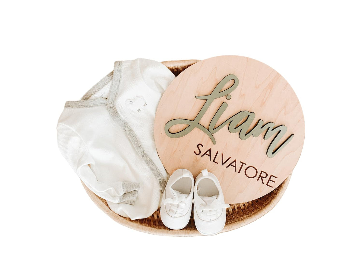 Baby Name Announcement Disc, Personized Sign For Photo Props, Hospital Name Sign, Baby Shower Gift