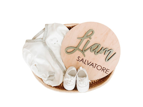 Baby Name Announcement Disc, Personized Sign For Photo Props, Hospital Name Sign, Baby Shower Gift