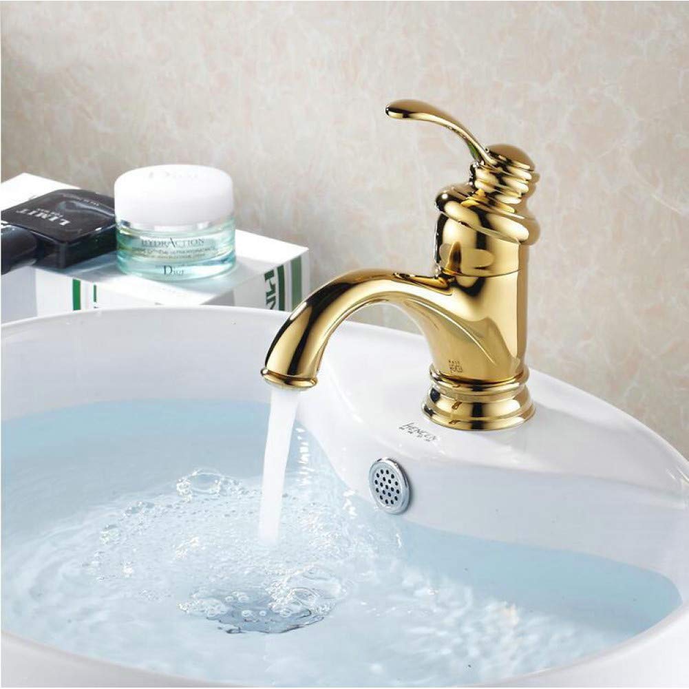 Bathroom Sink Taps Bathroom Faucet Golden Polished Brass Basin Sink Faucet Single Handle Water Taps