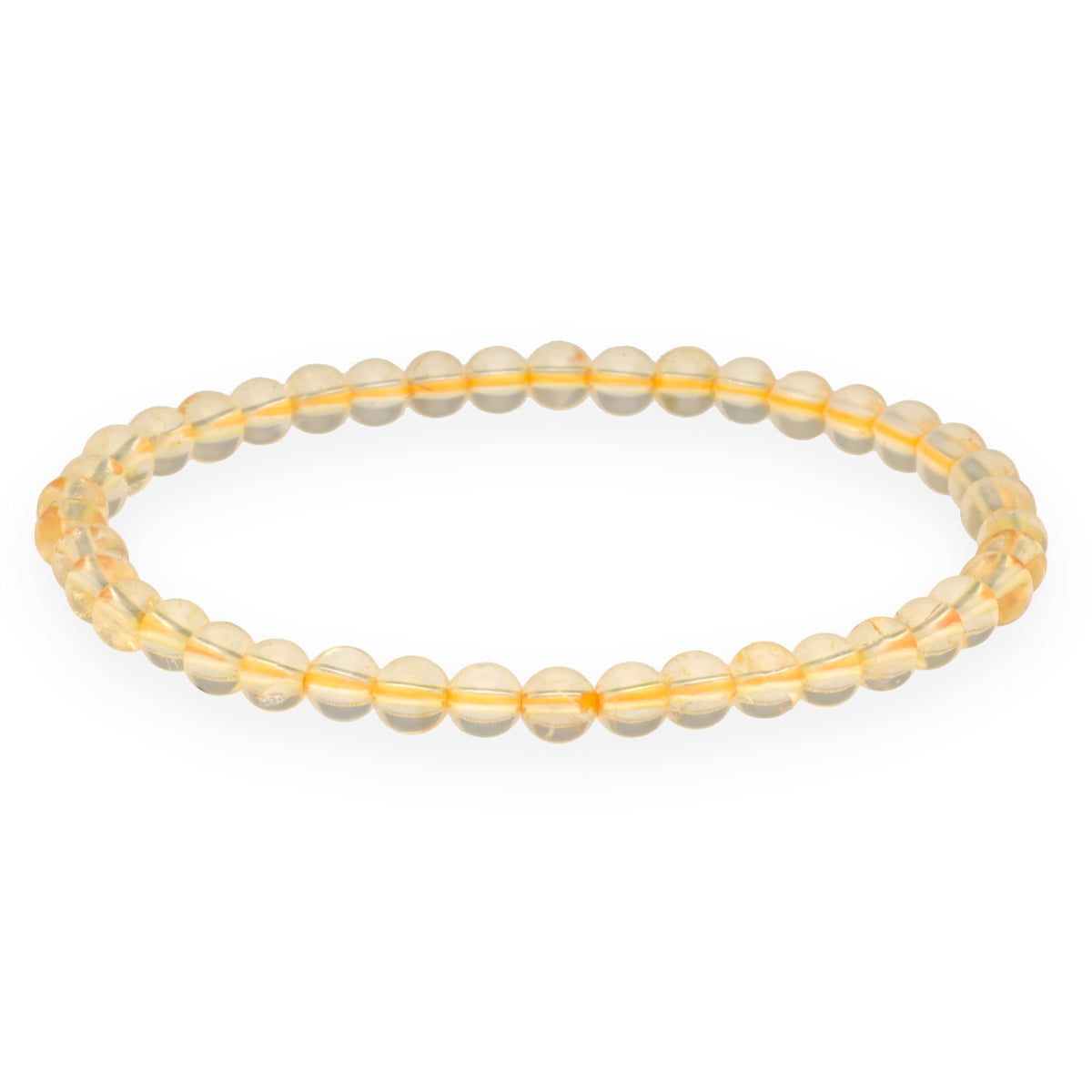Lebensquelle Plus Mini ball bracelet, 4-5 mm, high-quality gemstone bracelet, 19.0 centimeters, Citrine, rock crystal