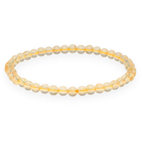Lebensquelle Plus Mini ball bracelet, 4-5 mm, high-quality gemstone bracelet, 19.0 centimeters, Citrine, rock crystal