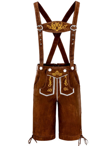 COSAVOROCK German Oktoberfest Outfit Mens Bavarian Lederhosen Costume Brown 52