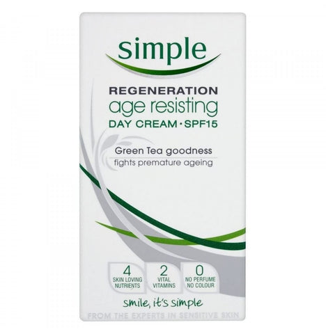 Simple Regeneration Age Resisting UKÃƒÆ’Ã†â€™Ãƒâ€šÃ‚Â¢ÃƒÆ’Ã‚Â¢ÃƒÂ¢Ã¢â€šÂ¬Ã…Â¡Ãƒâ€šÃ‚Â¬ÃƒÆ’Ã‚Â¢ÃƒÂ¢Ã¢â€šÂ¬Ã…Â¾Ãƒâ€šÃ‚Â¢s #1 facial skin care brand* Day Cream SPF 15 to protect dry skin against premature ageing and enhance smooth skin 50 ml