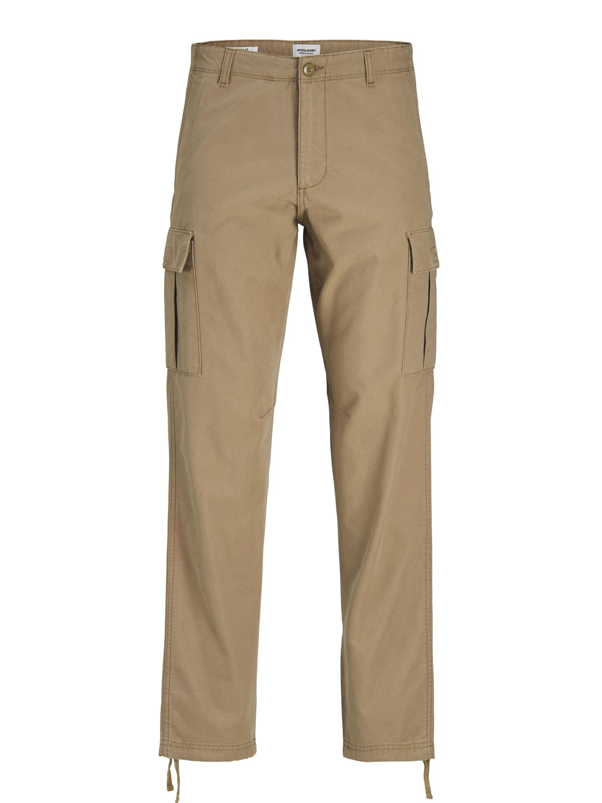 JACK & JONES Mens Cargo Combat Trouser Relaxed Fit Button Fastening Pants for Men UK, Elmwood- 28W / 30L