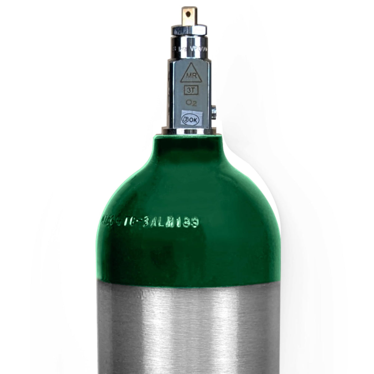 ResOne E Size Aluminum Medical Oxygen Cylinder 24.1 cf w/CGA-870 Post Valve (Empty Tank) Made in The USA