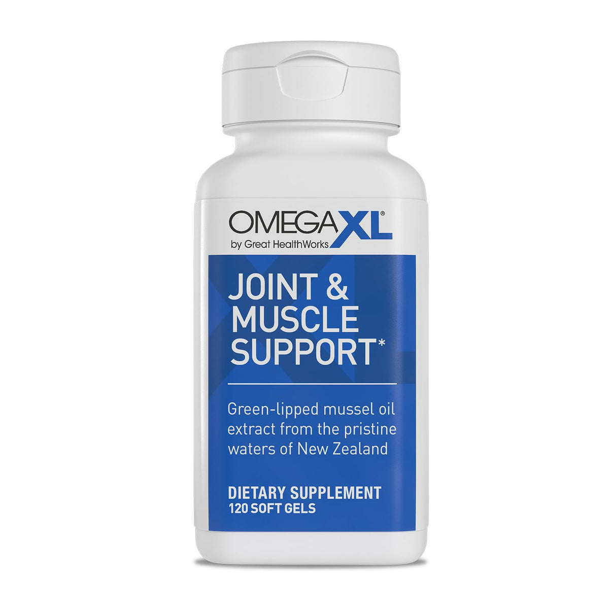 OmegaXL Joint Support Supplement - Natural Muscle Support, Green Lipped Mussel Oil, Soft Gel Pills, Drug-Free, 120 Count