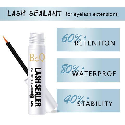 Lash Seal 10ml Overnighter Lash Sealer for Eyelash Extension Lash Sealant B&Q Lash Extension Sealant for Lash Clusters Coating Long-Lasting Lash Overnight Sealer for Eyelash Clusters (White,10ml)