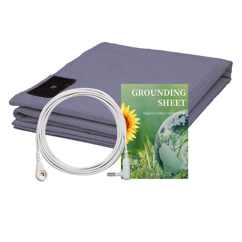 Grounding Sheet Kit, Conductive Sheet with 5% Silver Fiber Organic Cotton,Grounding grounding,Earth Bed Sheets (35 * 90IN-Grey), Grey, 35 * 90IN-GREY