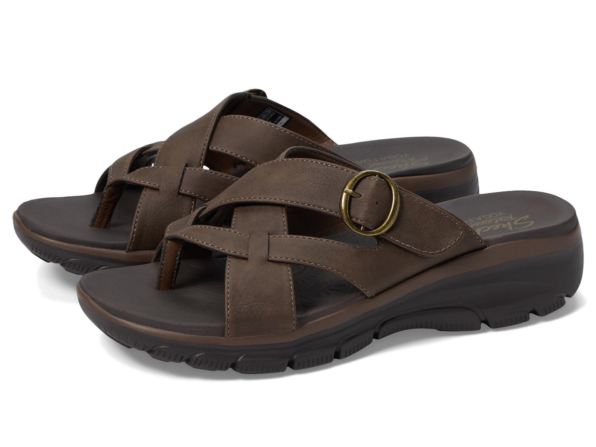 Skechers Women's Easy Going-Sundown Flip-Flop, Chocolate, 11