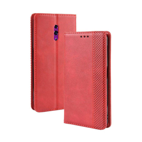 Case for Oppo Reno,Leather Stand Wallet Flip Case Cover for Oppo Reno,Retro Magnetic Phone Shell,Wallet Phone case with Card Slots