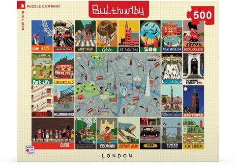 New York Puzzle Company - Paul Thurlby London Collage - 500 Piece Jigsaw Puzzle